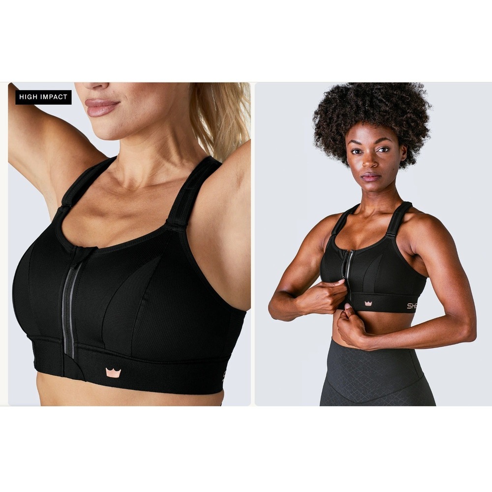 SHEFIT‎ Ultimate Sports Bra Black High Impact Adjustable Straps 110002 3Luxe